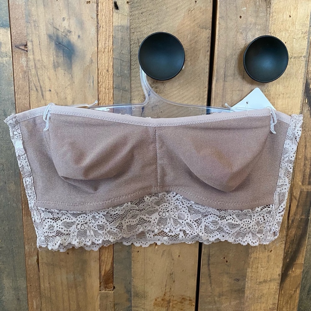 NWT! TAUPE LACE BANDEAU